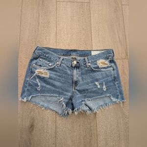 Rag & Bone Distressed Denim Cut-Off Low Rise Winnie Shorts